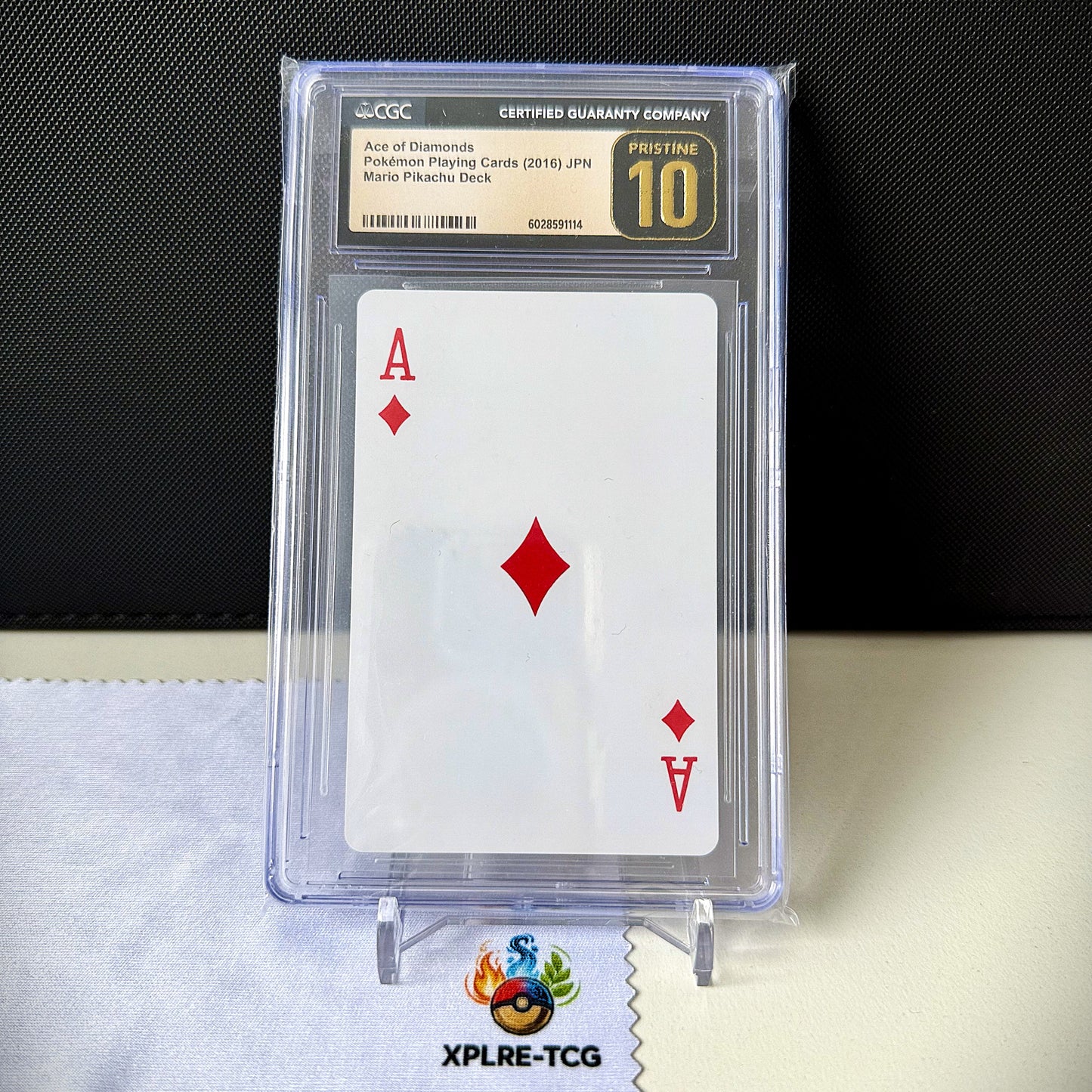 CGC Pristine 10 - Ace of Diamonds - Mario Pikachu Playing Cards 2016 - Ultra Rare