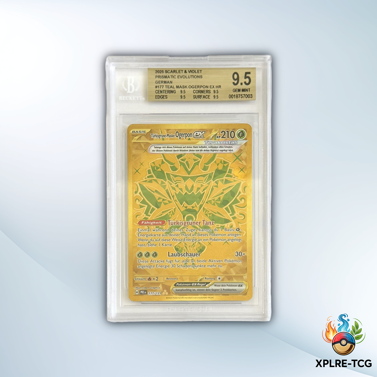 Türkisgrüne-Maske-Ogerpon ex 177/131 | Prismatische Entwicklungen | BGS 9.5