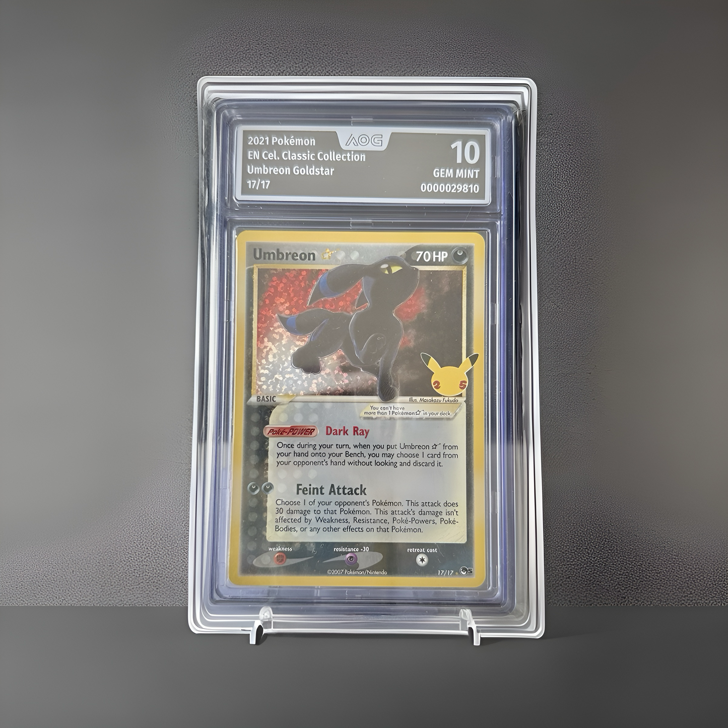 Umbreon Goldstar – Celebrations Classic Collection 17/17 (AOG 10 GEM MINT)