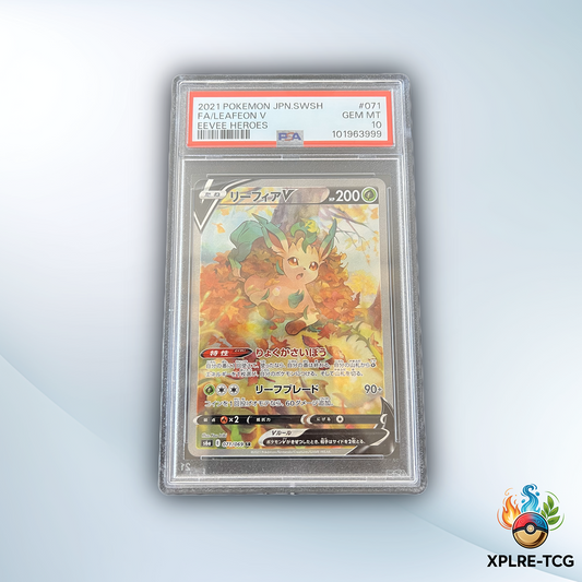 Leafeon V SR - Full Art - Eevee Heroes - Japanisch - PSA 10