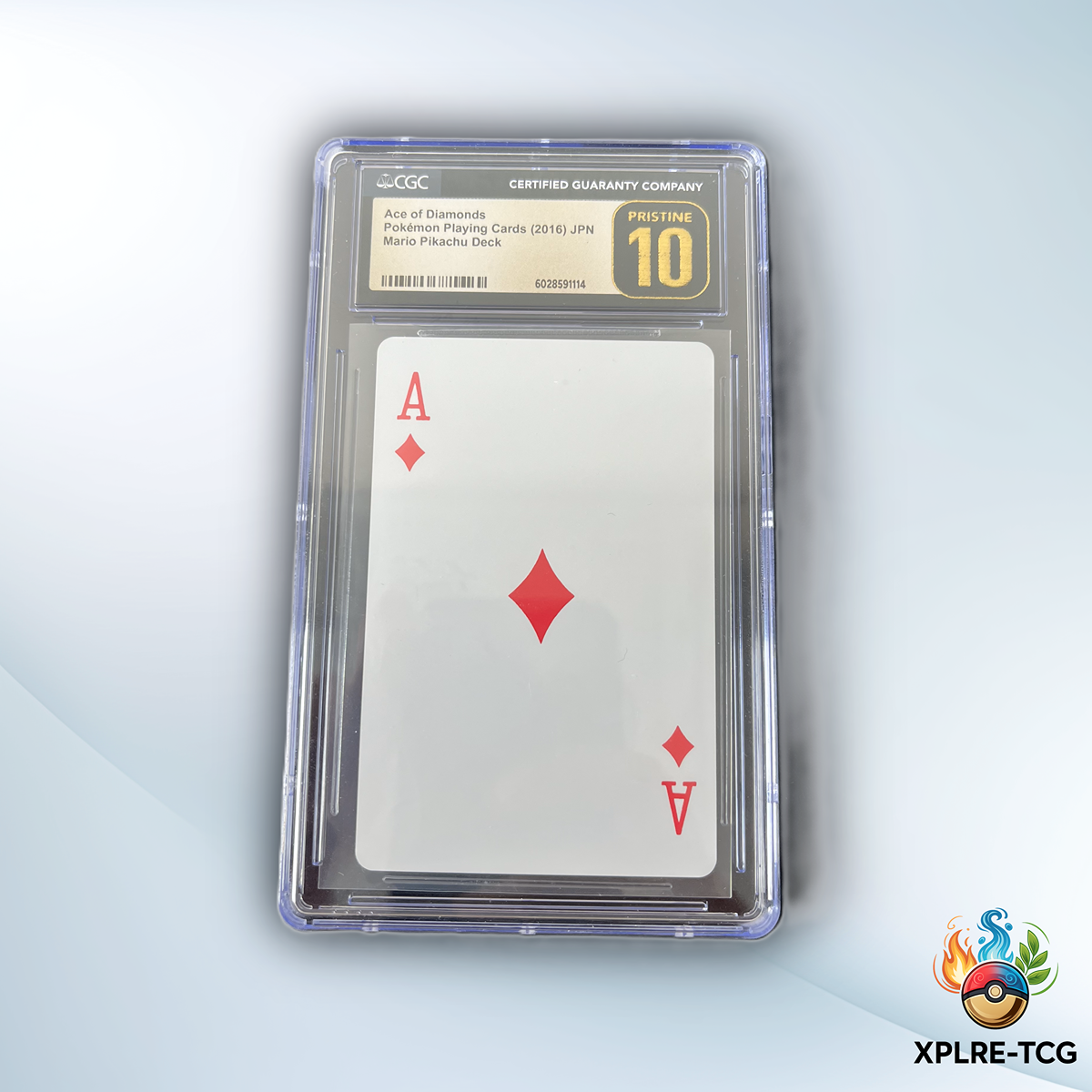 CGC Pristine 10 - Ace of Diamonds - Mario Pikachu Playing Cards 2016 - Ultra Rare
